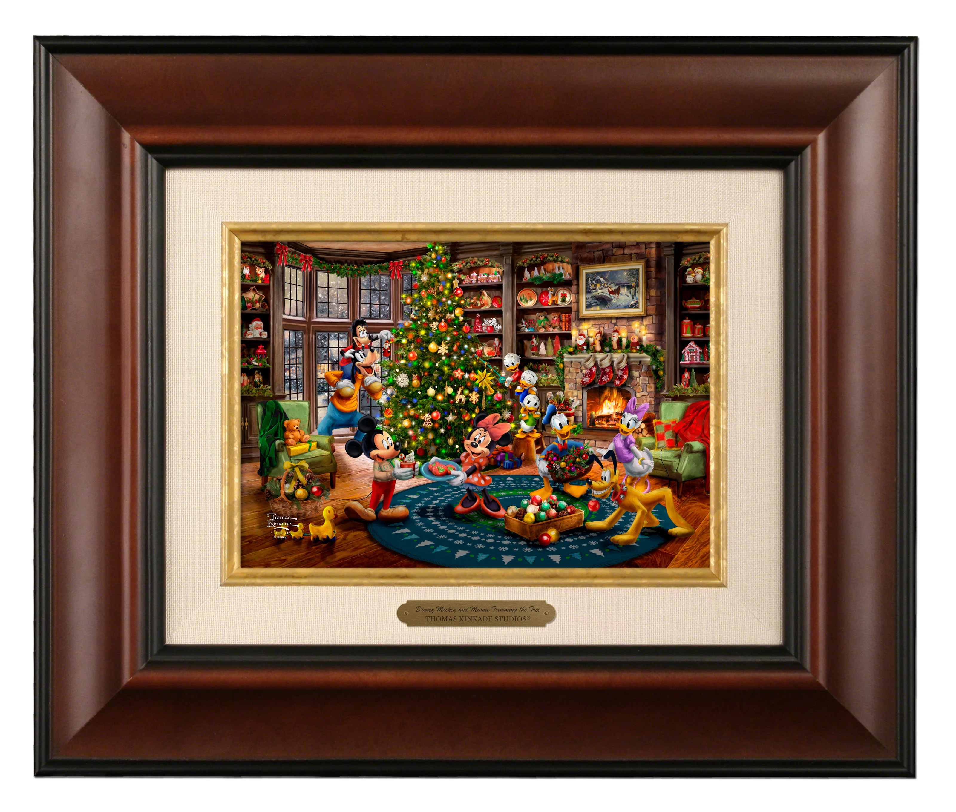 Disney Mickey and Minnie Trimming the Tree - Brushworks