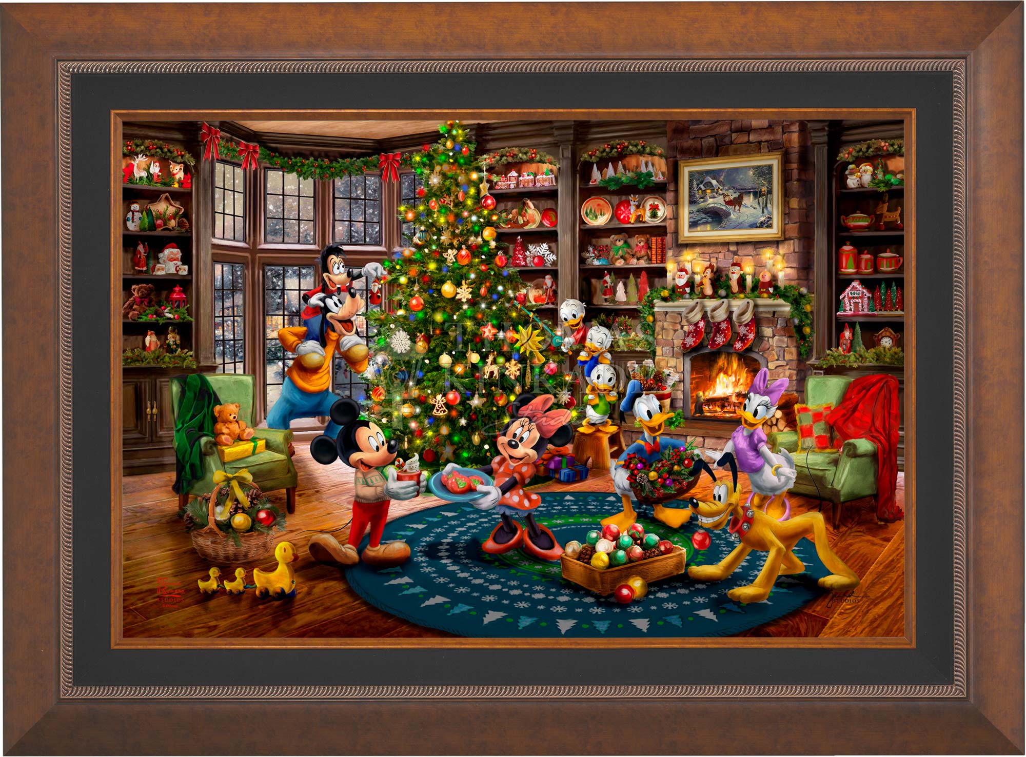 Disney Mickey and Minnie Trimming the Tree - Limited Edition Canvas - Image 5