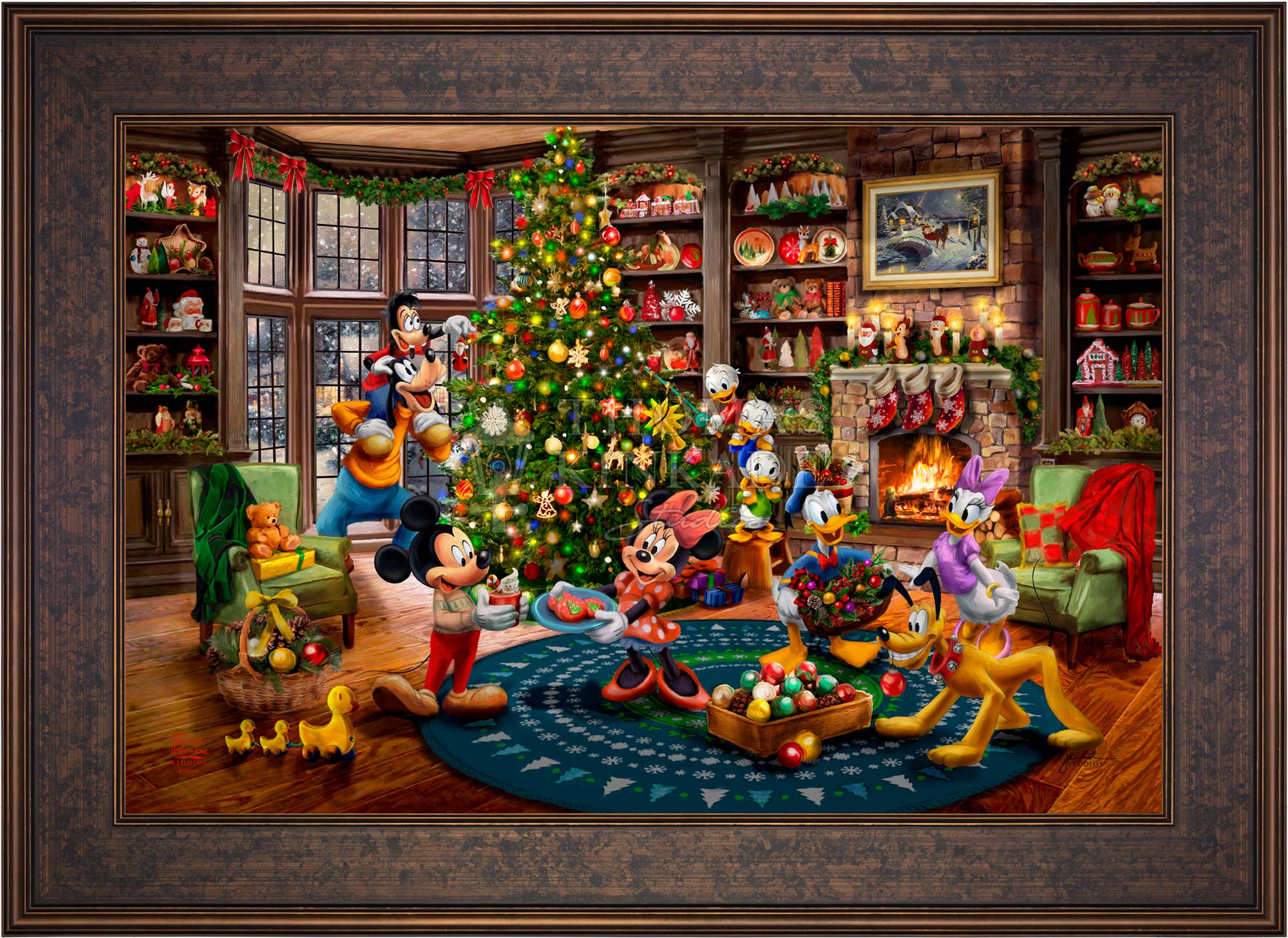 Disney Mickey and Minnie Trimming the Tree - Jewel Edition Art - Image 15