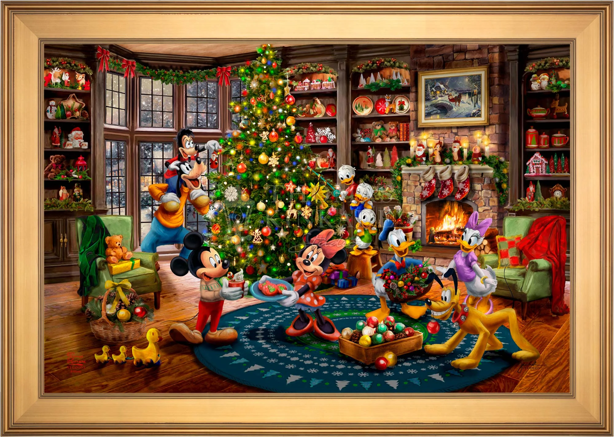 Disney Mickey and Minnie Trimming the Tree - Jewel Edition Art - Image 16