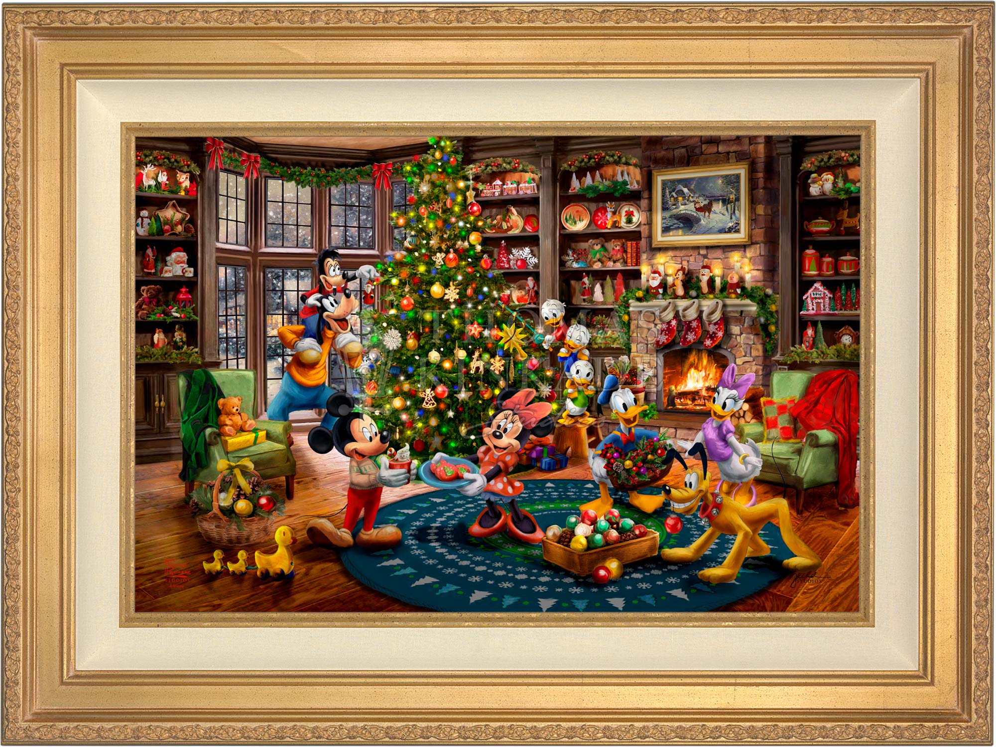 Disney Mickey and Minnie Trimming the Tree - Jewel Edition Art - Image 4