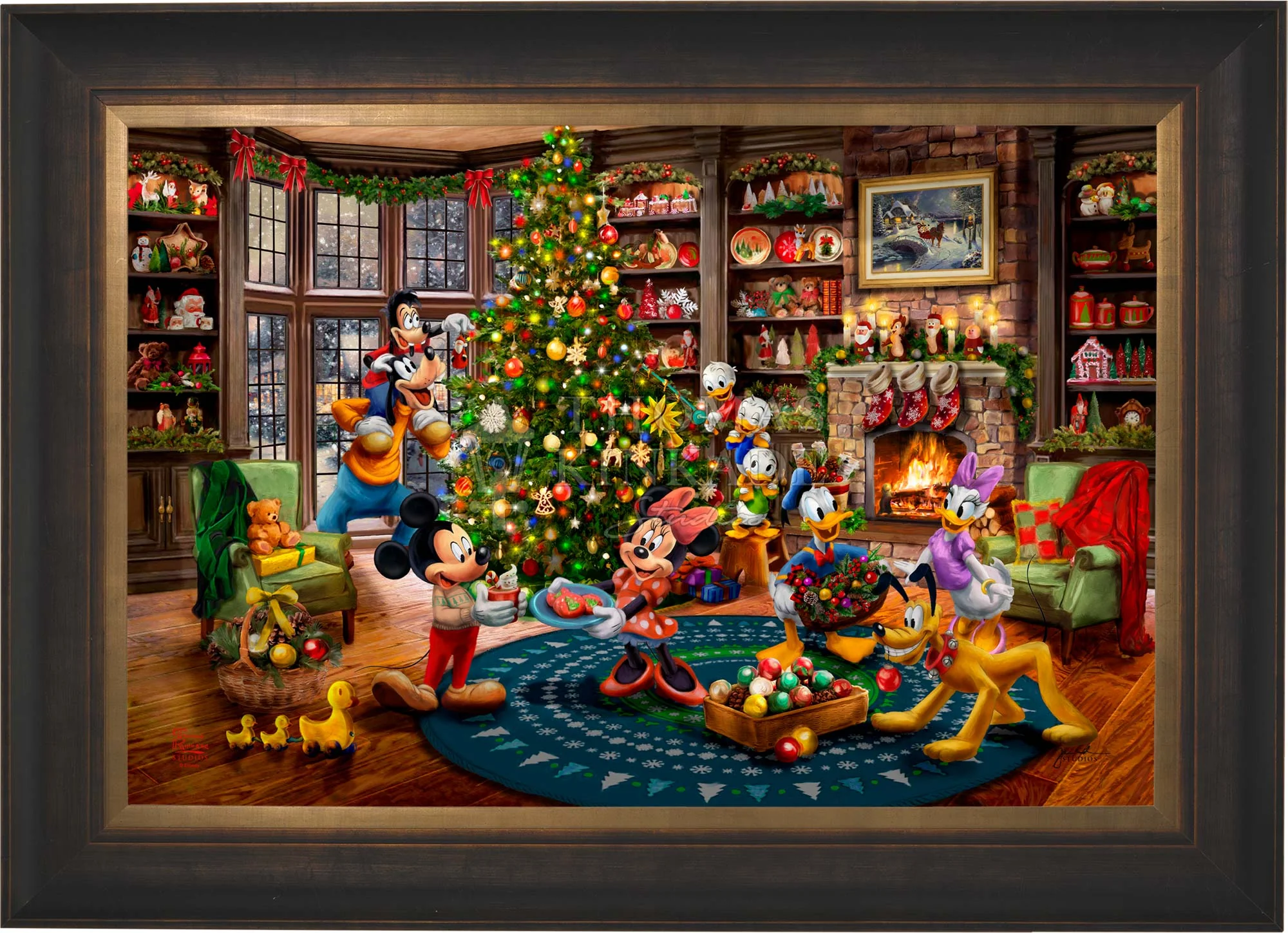 Disney Mickey and Minnie Trimming the Tree - Jewel Edition Art - Image 9