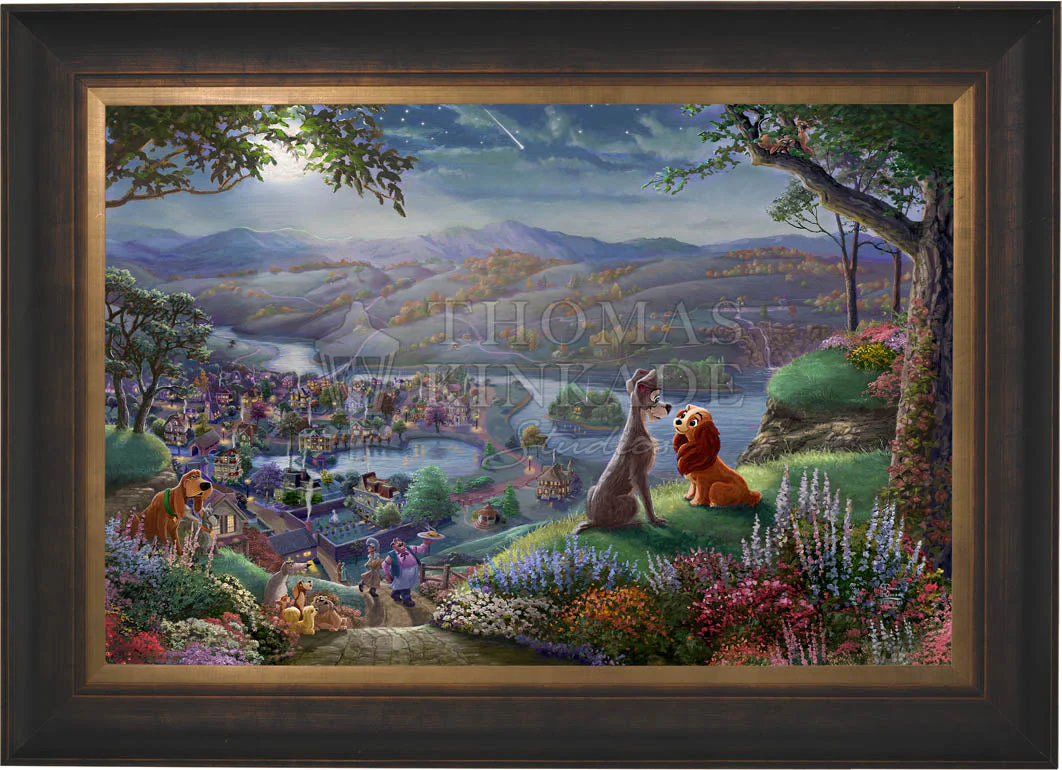 Disney Lady and the Tramp Falling in Love - Limited Edition Canvas - Image 11