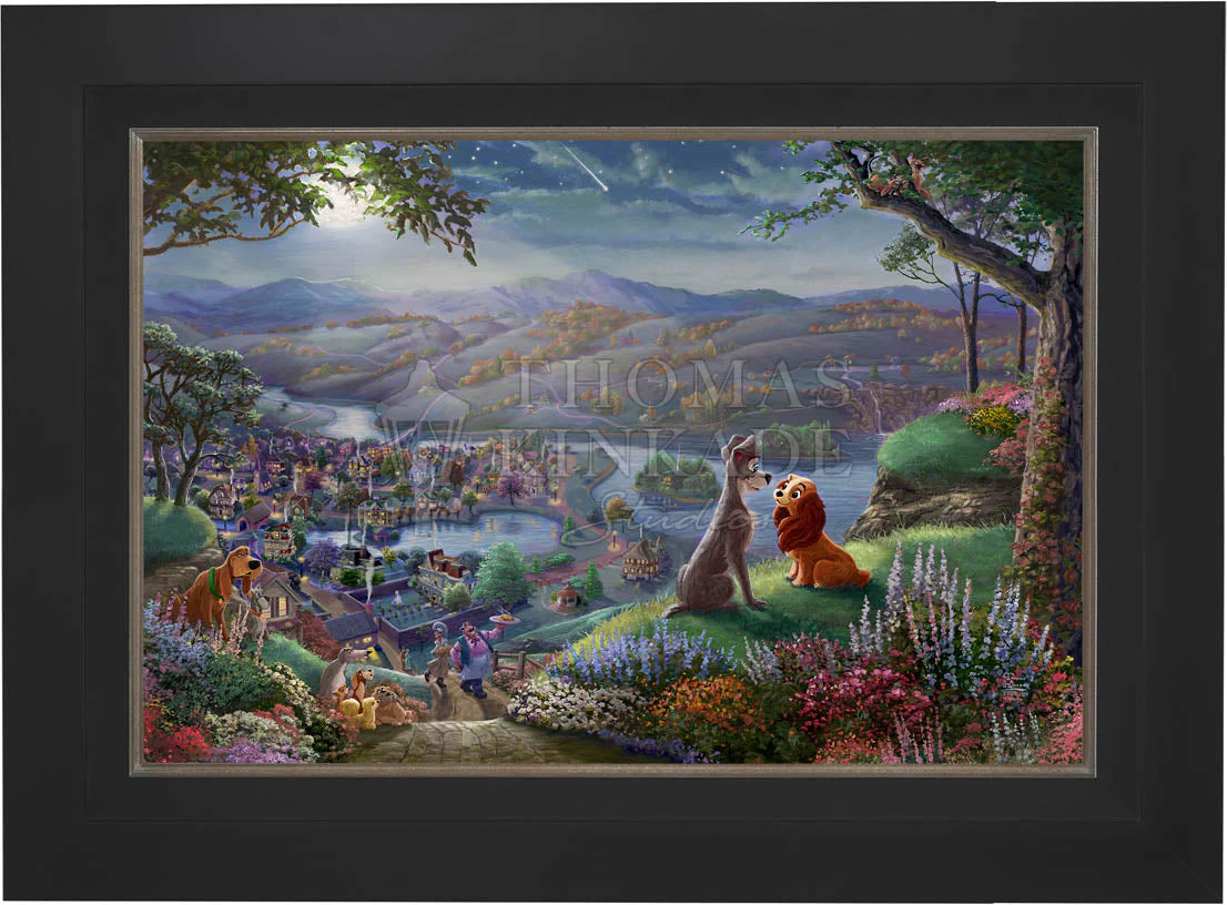 Disney Lady and the Tramp Falling in Love - Limited Edition Canvas - Image 8
