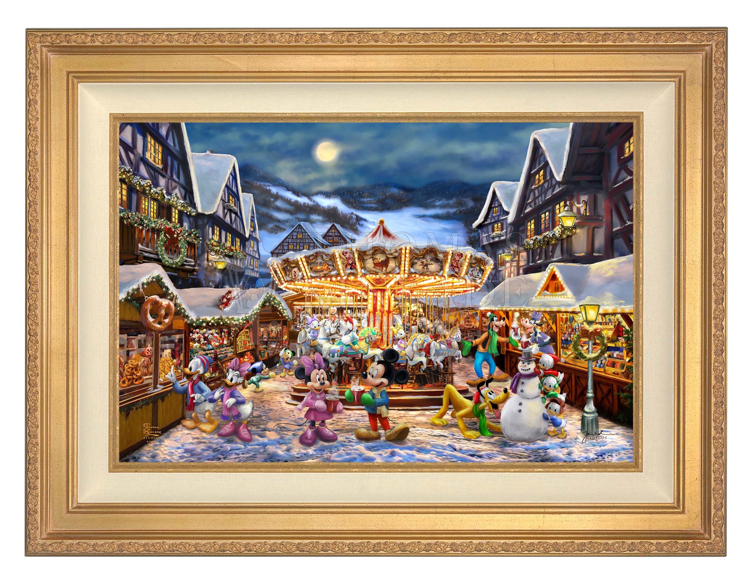 Disney Mickey and Minnie Christmas Market - Limited Edition Canvas - Image 4