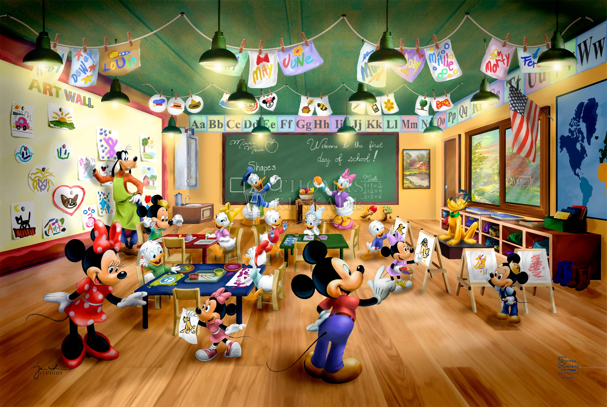 Disney Mickey and Minnie Schoolhouse - Limited Edition Canvas - Image 2