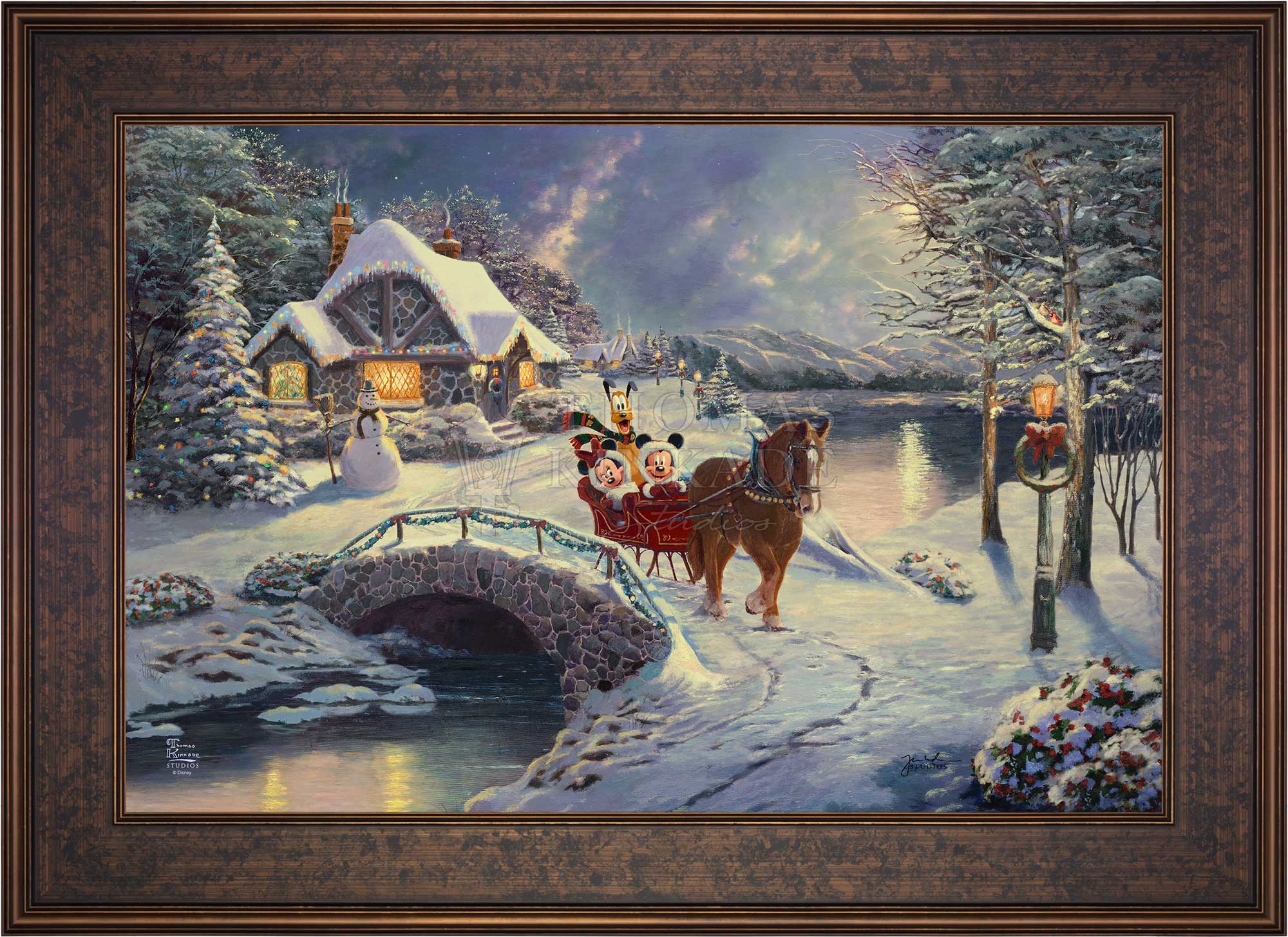 Disney Mickey and Minnie Evening Sleigh Ride - Jewel Edition Art - Image 13