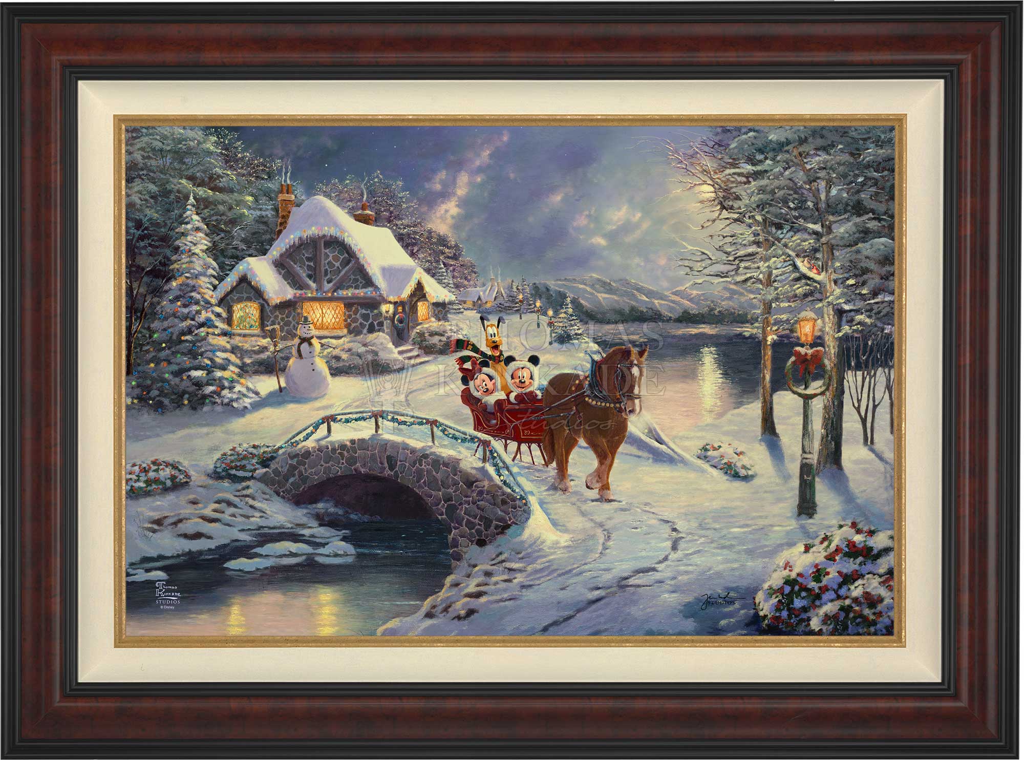 Disney Mickey and Minnie Evening Sleigh Ride - Jewel Edition Art - Image 5