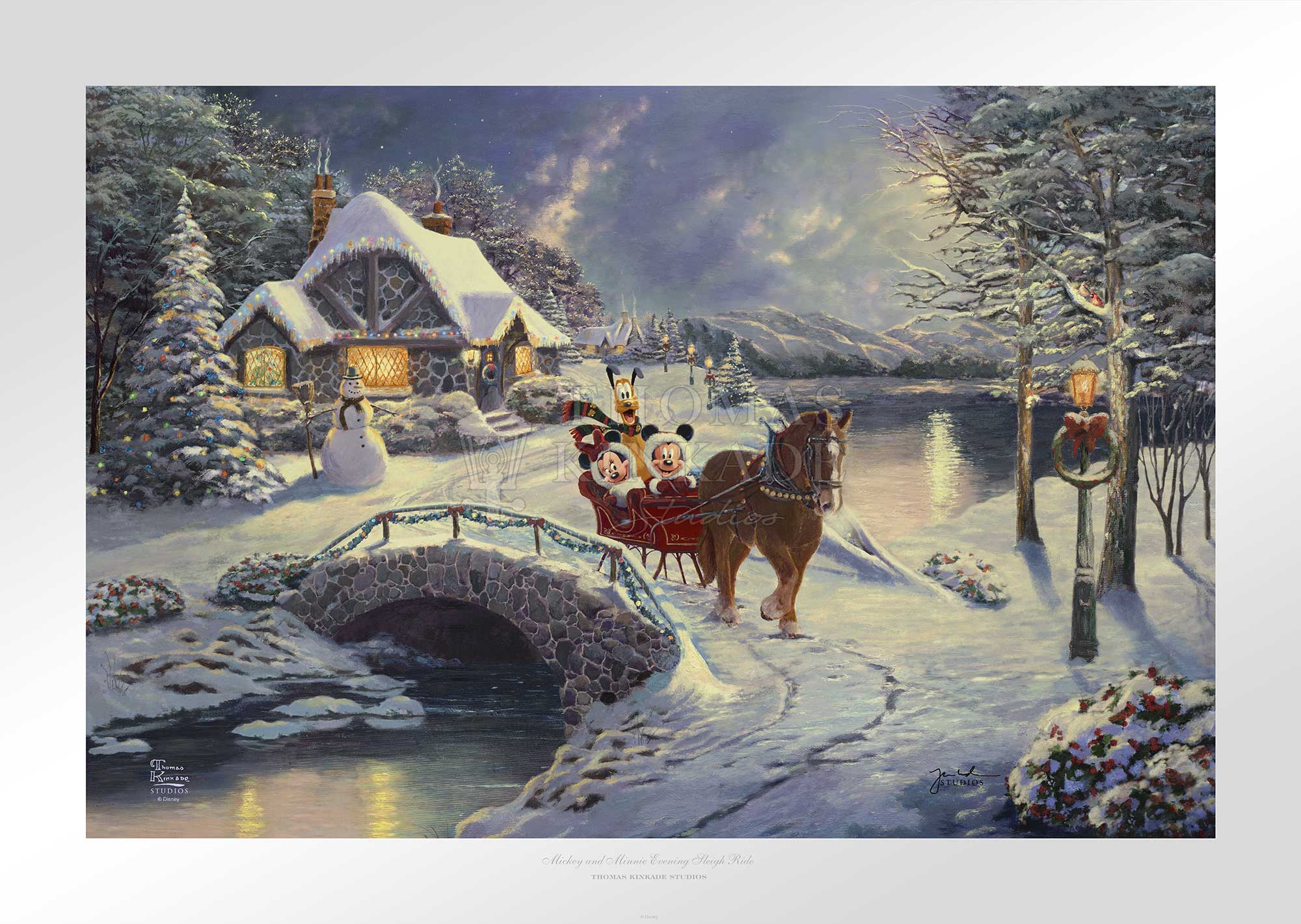 Disney Mickey and Minnie Evening Sleigh Ride - Limited Edition Paper - Image 7