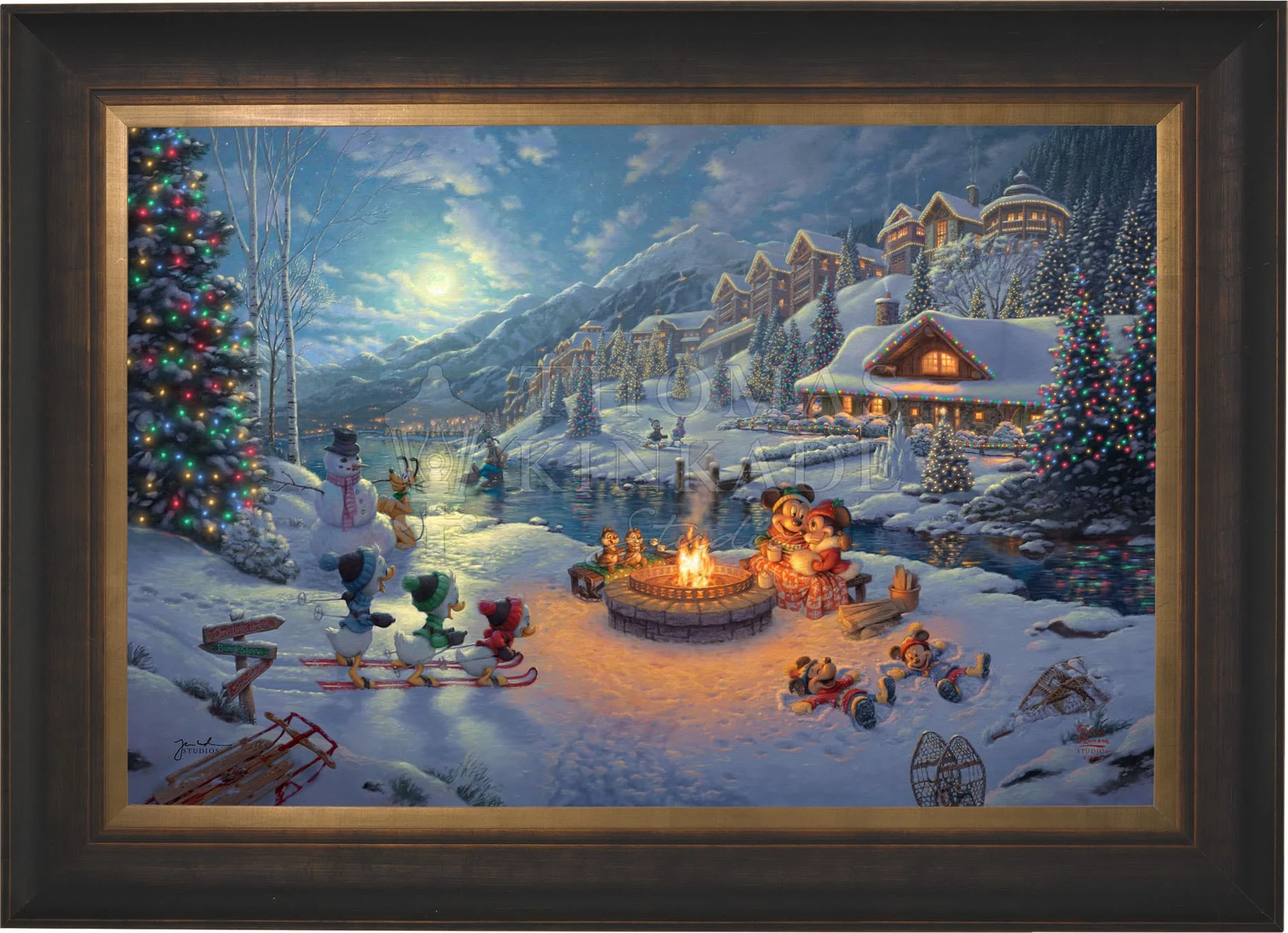 Disney Mickey and Minnie Christmas Lodge - Limited Edition Canvas - Image 12