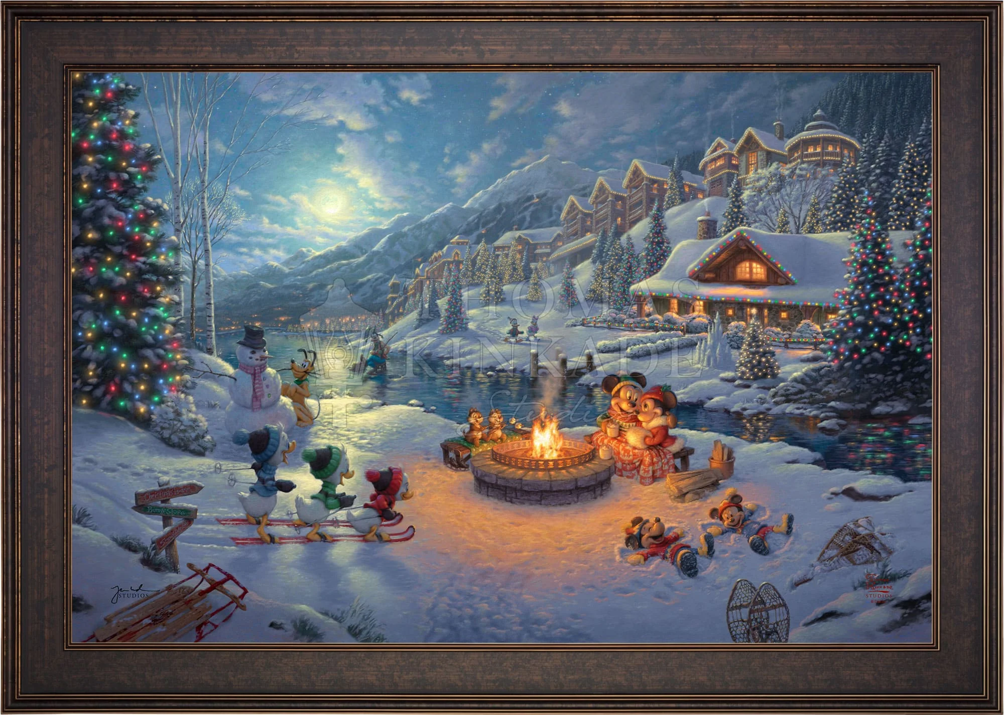 Disney Mickey and Minnie Christmas Lodge - Limited Edition Canvas - Image 14