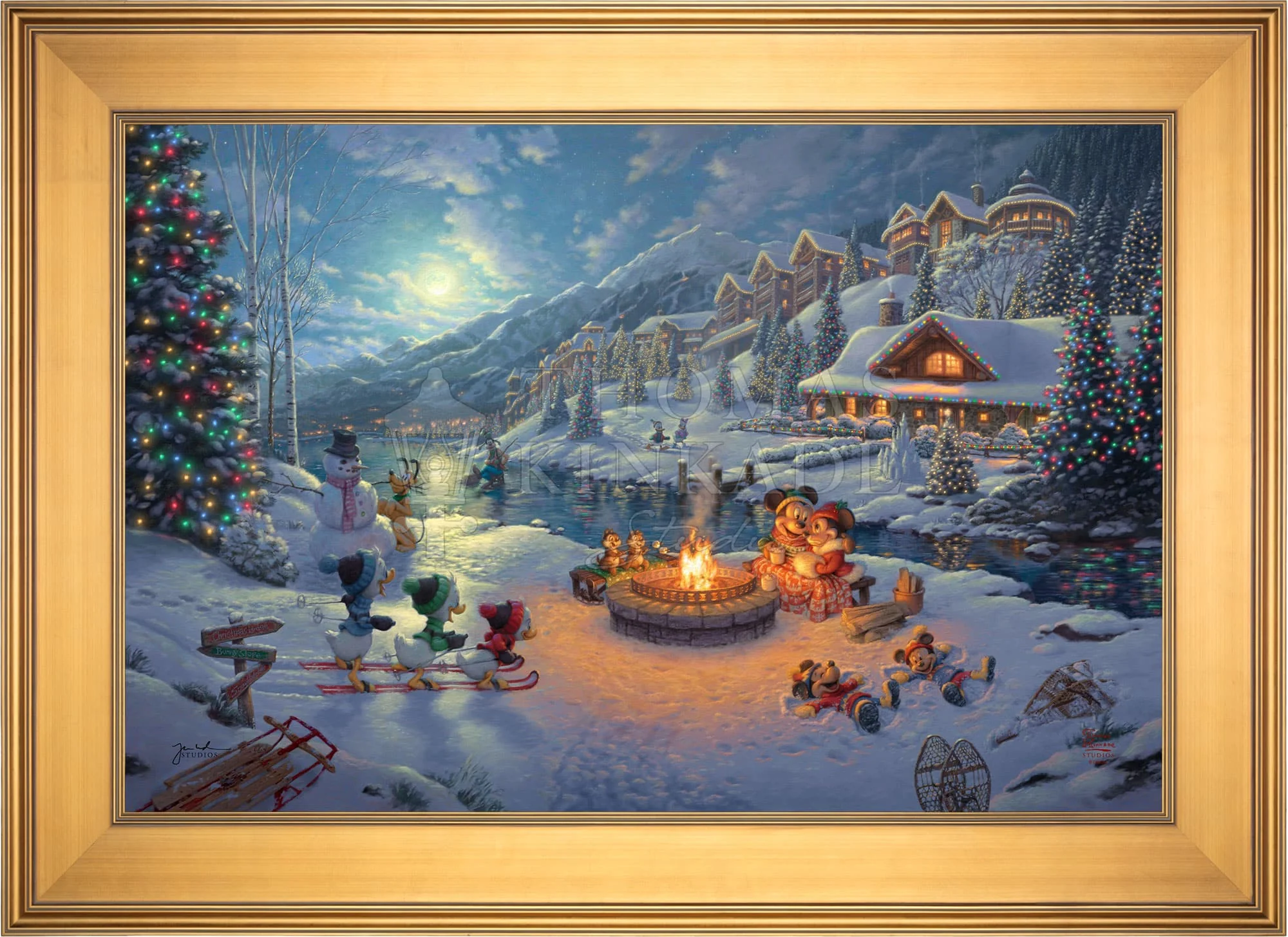 Disney Mickey and Minnie Christmas Lodge - Limited Edition Canvas - Image 15