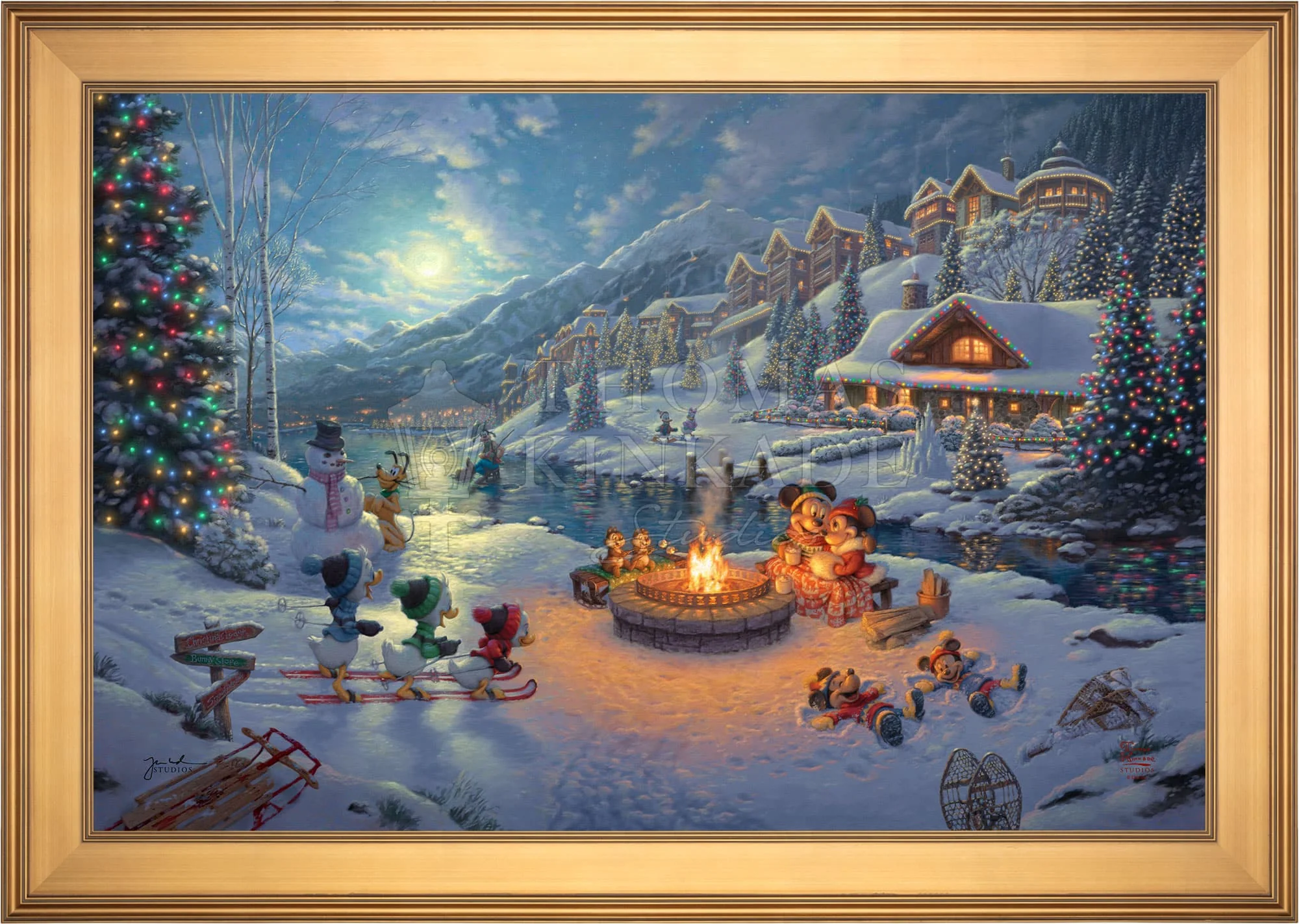 Disney Mickey and Minnie Christmas Lodge - Limited Edition Canvas - Image 16