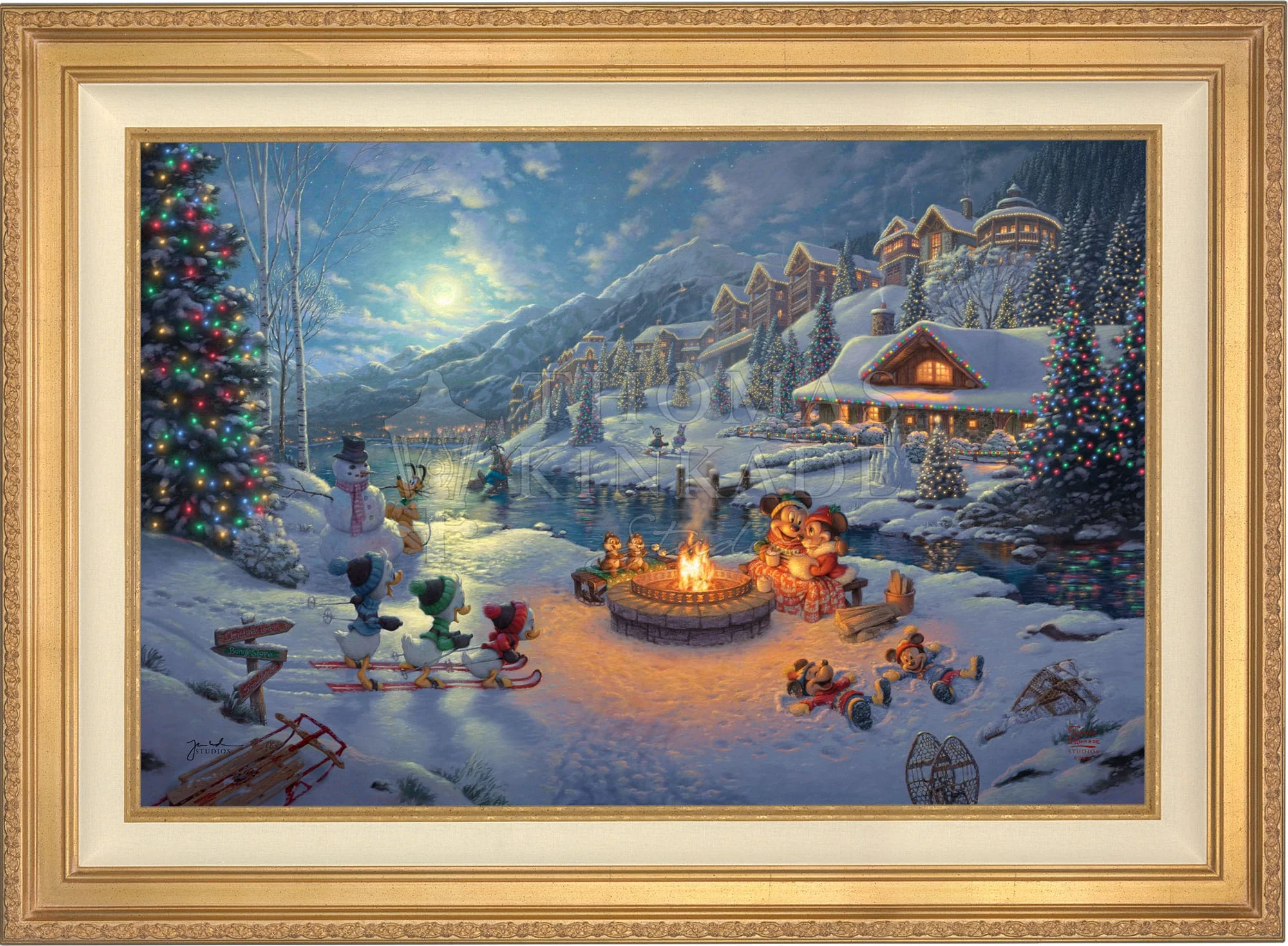 Disney Mickey and Minnie Christmas Lodge - Limited Edition Canvas - Image 2
