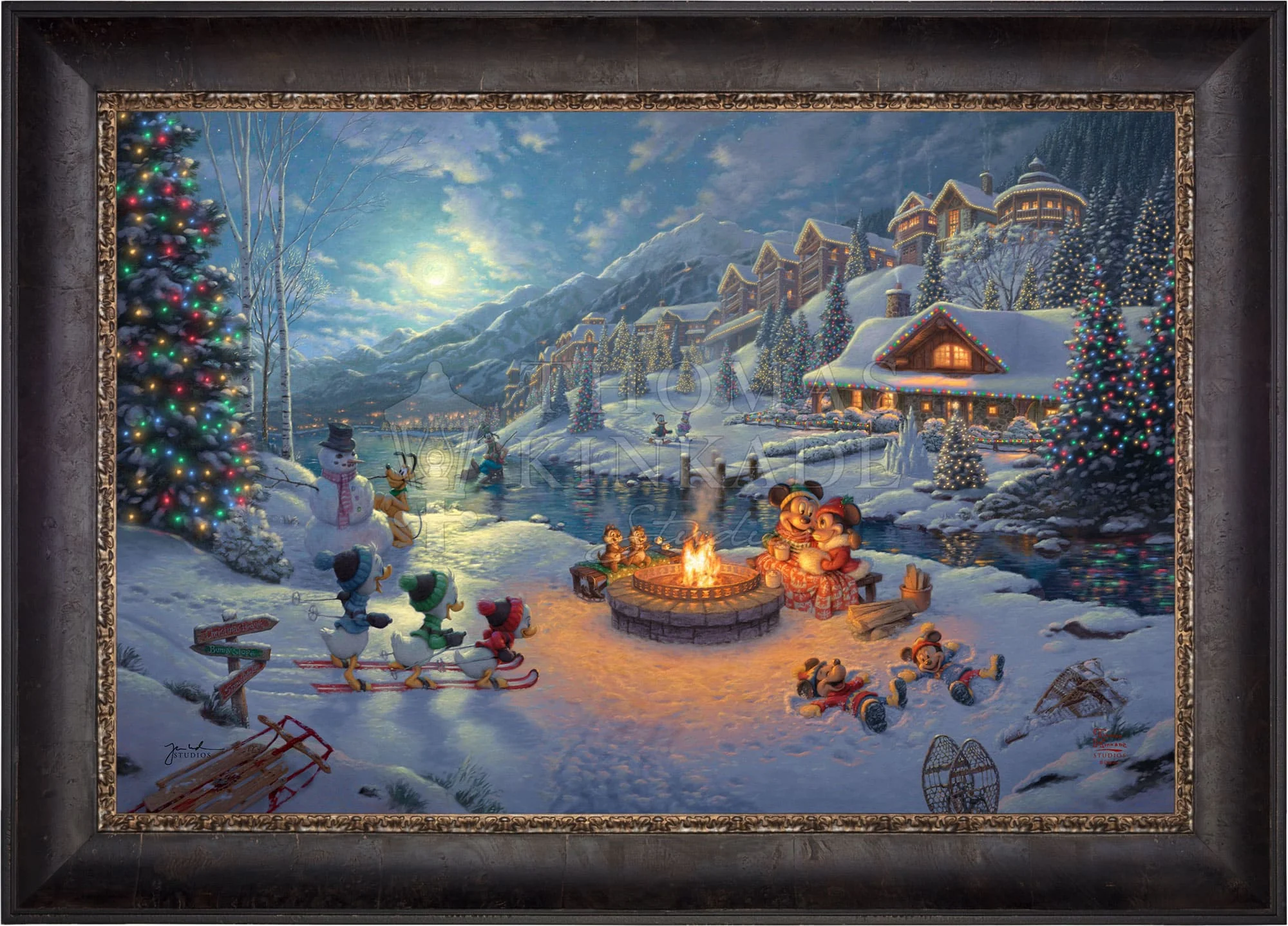 Disney Mickey and Minnie Christmas Lodge - Limited Edition Canvas - Image 6