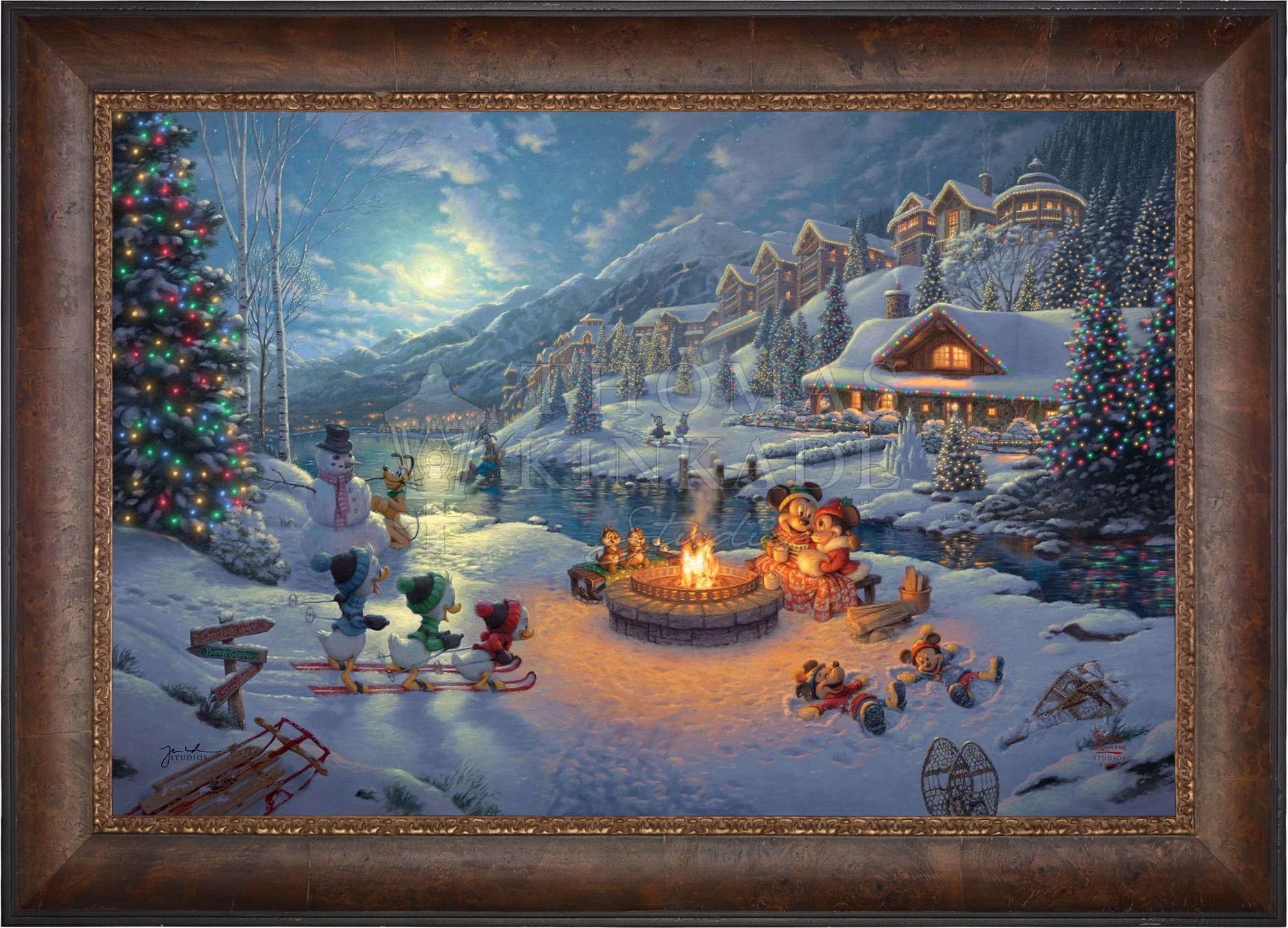 Disney Mickey and Minnie Christmas Lodge - Limited Edition Canvas - Image 7
