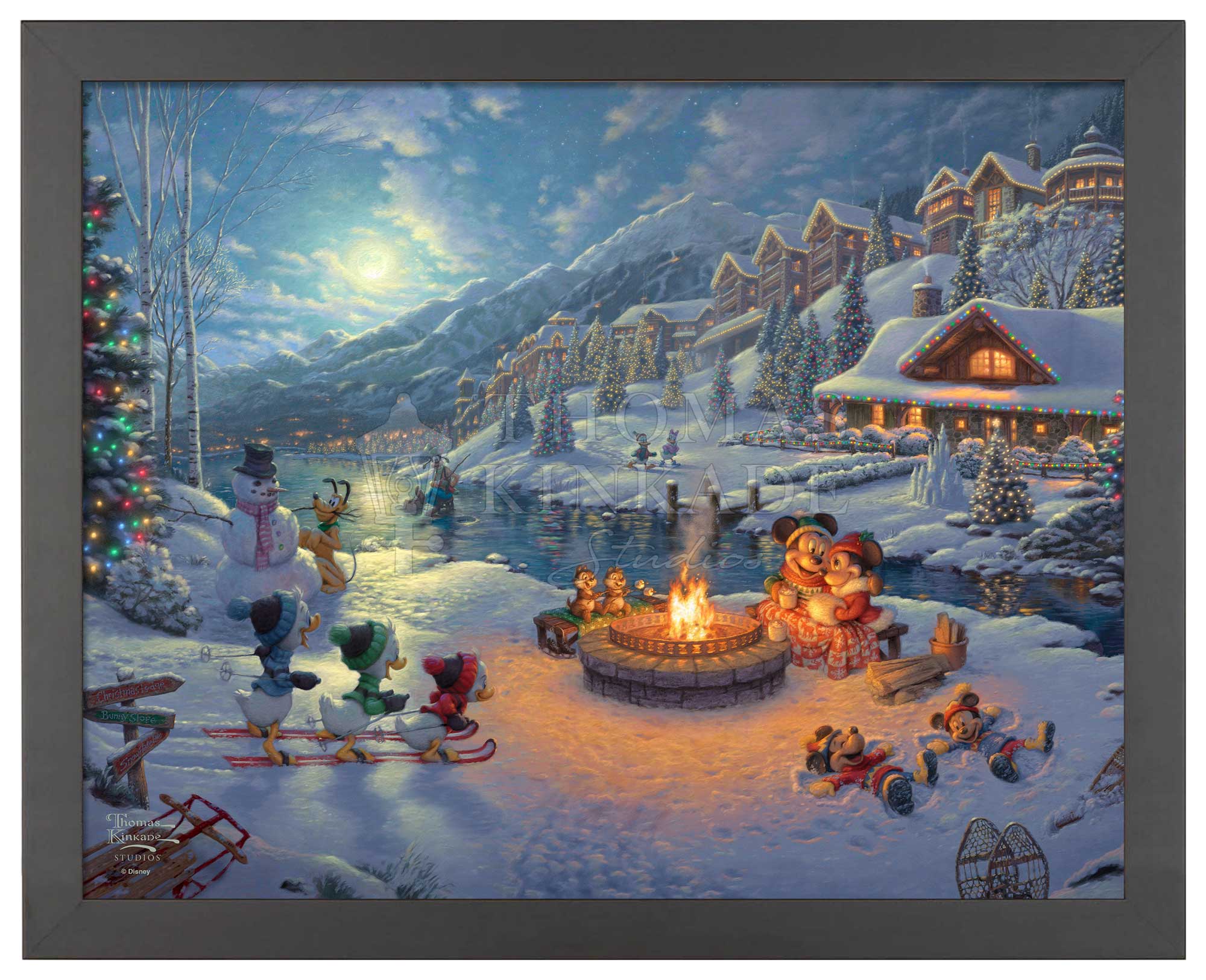 Disney Mickey and Minnie Christmas Lodge - Art Prints