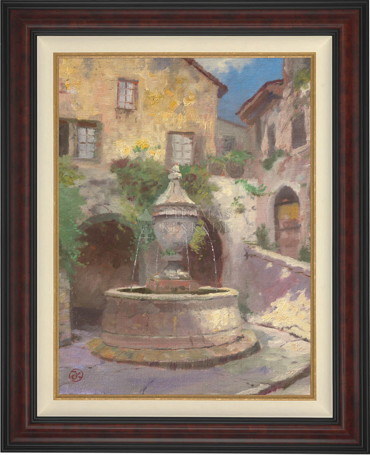 Tuscan Village Fountain - Limited Edition Canvas